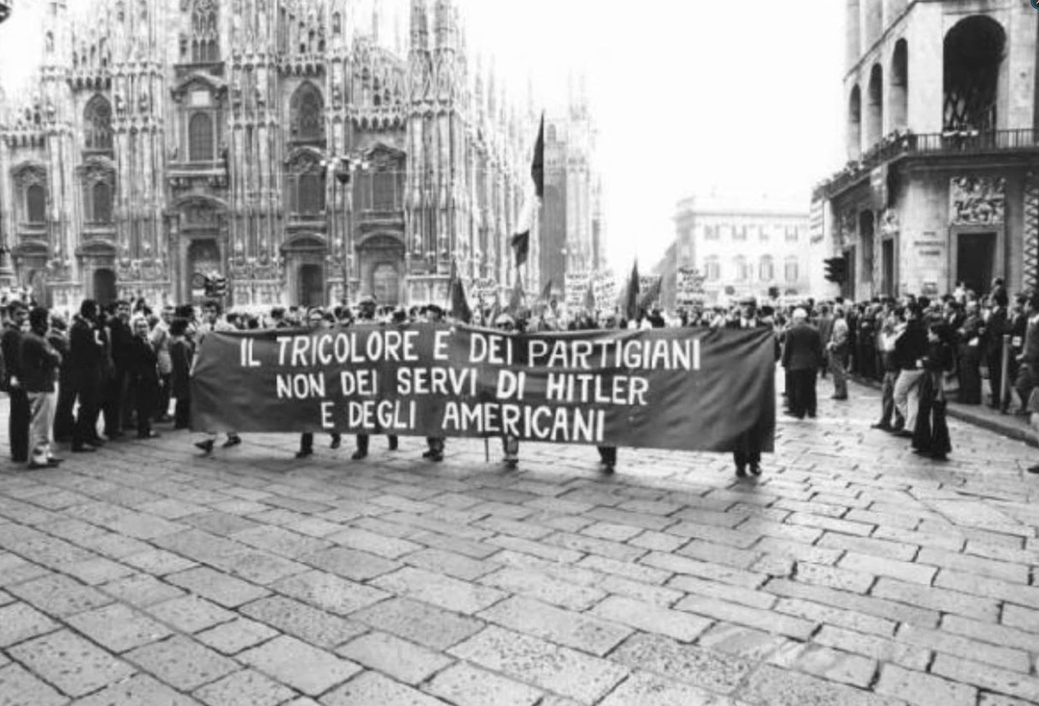 “Anti-fascist demonstration 10 October 1971, Milan, Italy.”